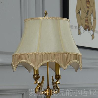 正品欧式灯罩台罩美式落地灯手高档工布艺灯罩直50特大号灯百褶布