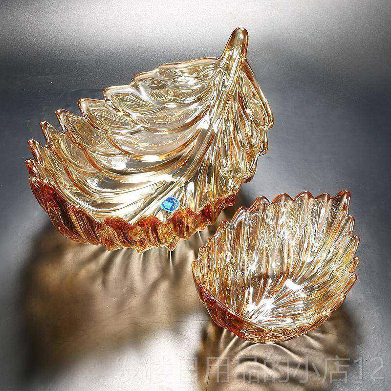 正品水晶玻璃碗水果糖果水果盘家庭厅可达豪华典盘雅精客致高价值