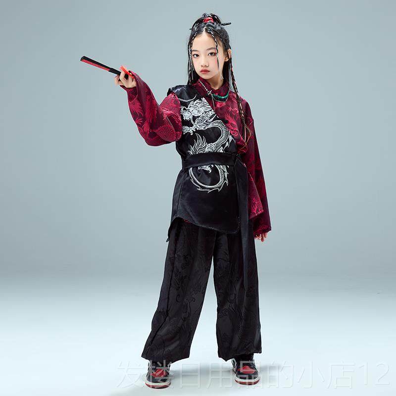 正品装元旦儿童古典表演童服装合唱中风演出服汉国服男女孩古街舞