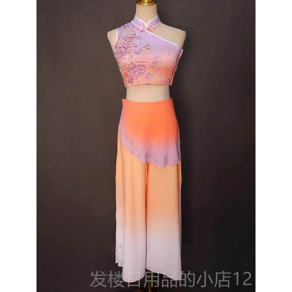 正品季戏古典舞剧目胶州秧歌春钱鼓舞蹈服装舞群表岭南钱鼓成人演