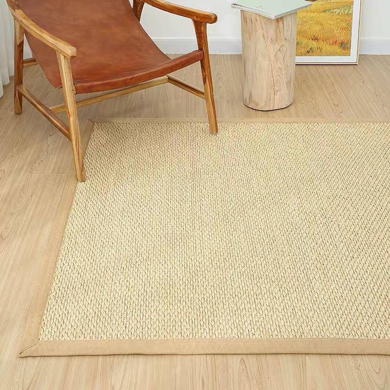 剑麻地室毯客厅房茶几垫卧满亚麻CGT地毯手工草铺编草书编黄麻榻