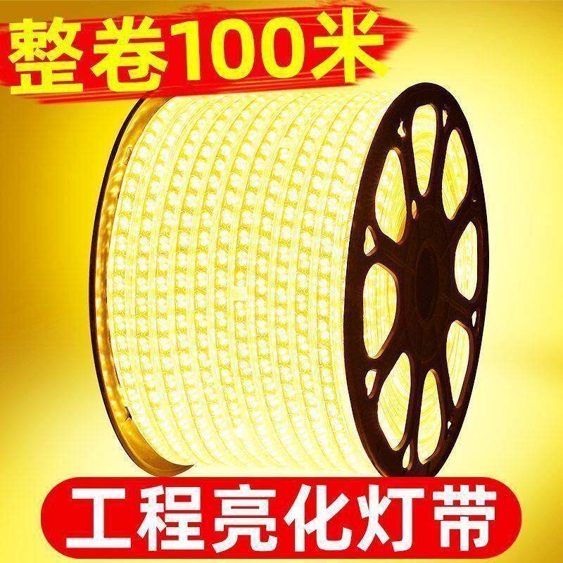49led灯带工100米户外亮色化超亮防水程暖光家用客厅三变光装饰灯