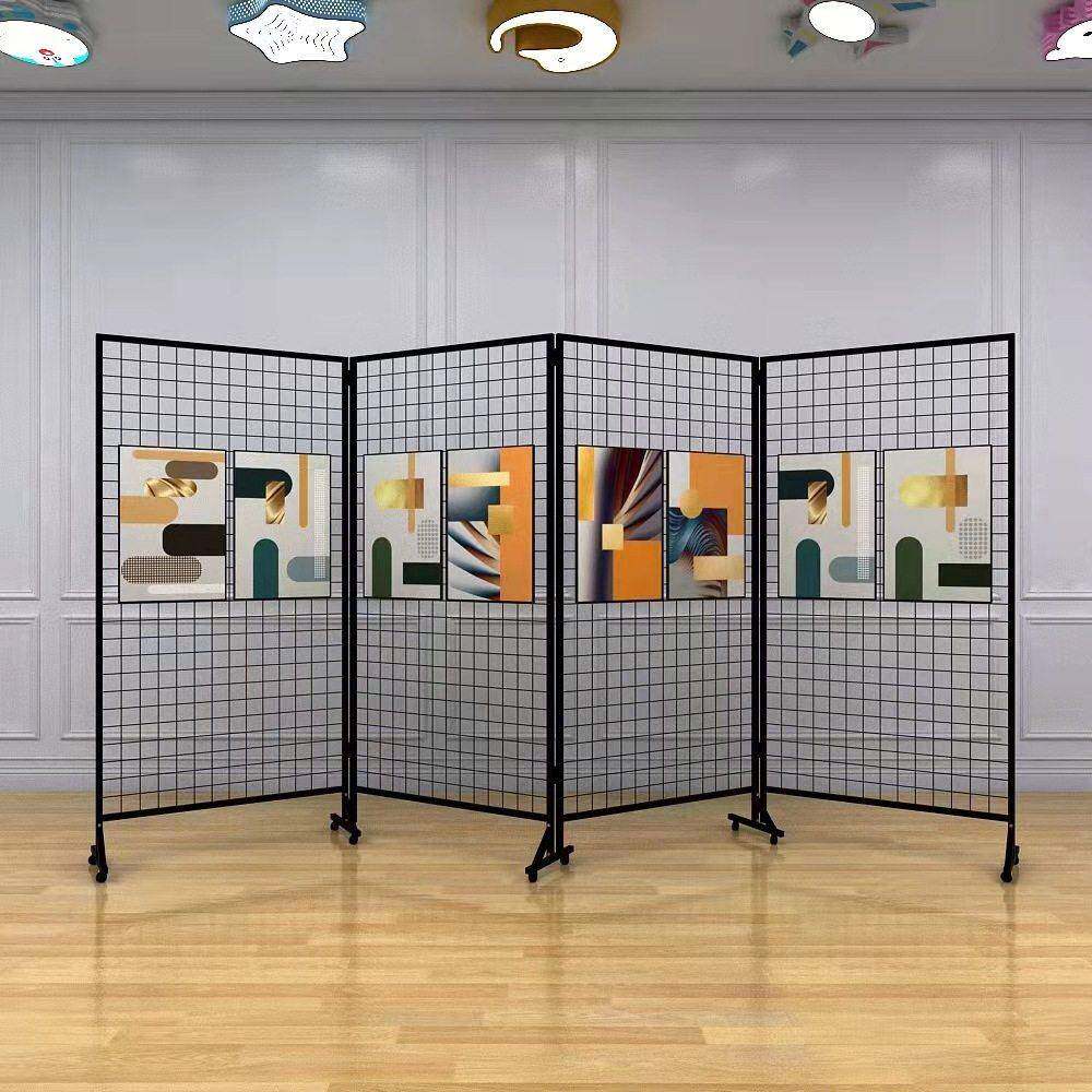 折叠网格示架幼儿园画展书法展术览绘画作美品展QOG架落地铁网格