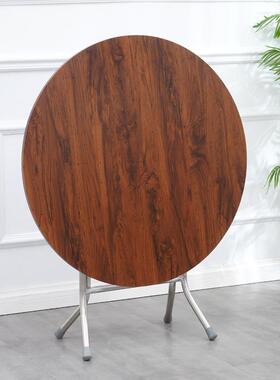 LKZ折圆餐桌桌用简易可折叠6人小叠户型8人大简易家圆形老式吃饭