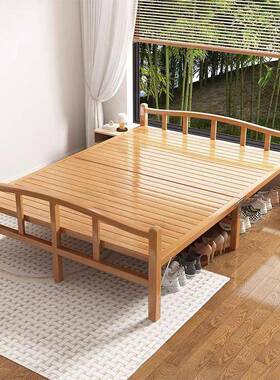 竹床折木叠床单人双人FML家用午休床易成凉人出租房屋简硬板床竹