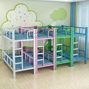 见详情小学生午托床幼托儿园双层铁床铺架小饭桌辅导管班午睡童上