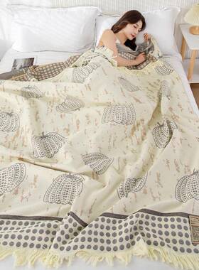 夏季薄款汉麻棉纱布盖毯四季成人柔软棉情纯侣午YYC加厚睡全毛巾