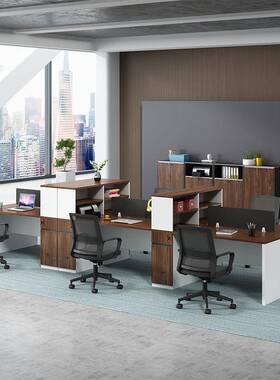 职员办公桌椅组合简室AMV风现代员工位屏工作约位办公2人4人位电