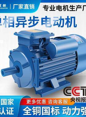单相电机K220V小型两相0.75/EBQ1.1/W1.5/22/.3/4全铜异步电动机