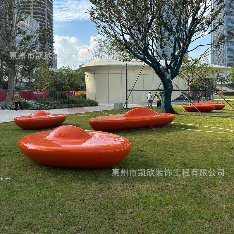 玻坐璃树池座钢椅607异型休闲坐凳移动景观校园林坐凳学大型户外