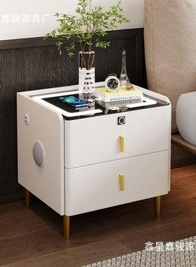 家奢用岩简约舒适风板床头柜现代床网红CIS款轻意式多功能智能边