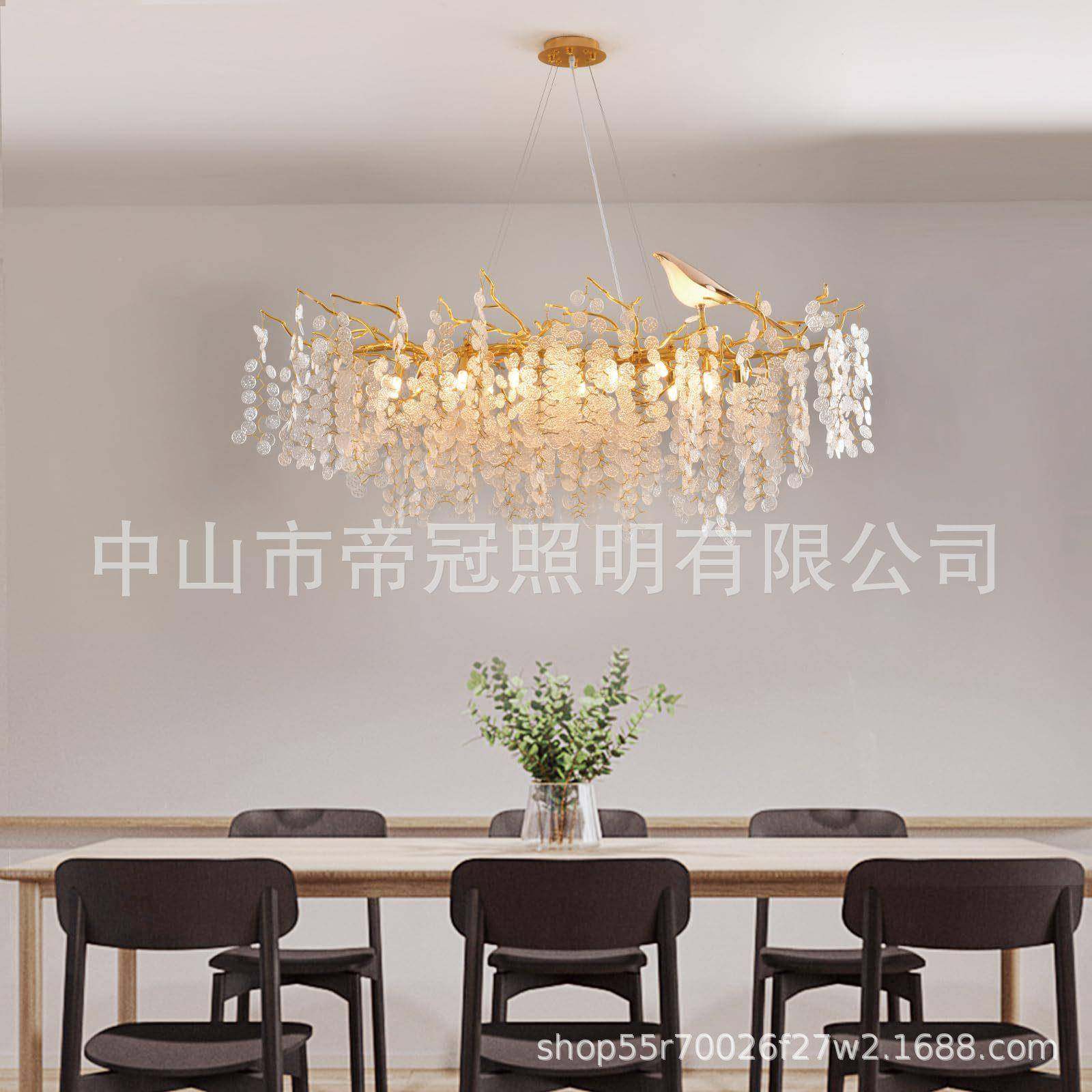 新客厅档水晶气吊灯别墅奢华餐厅现代轻奢151圆形树枝款高大卧室