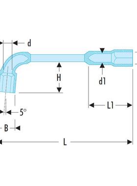 公制两6x角弯6头头中空六角套筒ZEK扳手363mm75.6