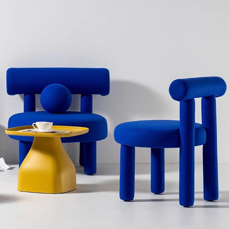 网红莱因蓝单SZM人厅沙发家用客小影胖克椅单椅服装店楼个性矮凳