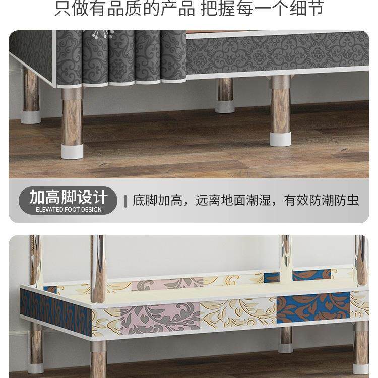 26M钢管衣柜卧室家用金粗属衣柜出租布房用M衣柜加厚加全钢架KAG