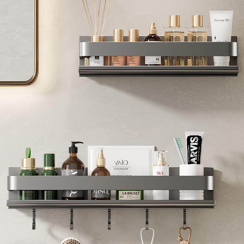 浴室置物架免生打上孔台厕所卫间阳台洗MSM澡洗手洗漱墙壁挂式收