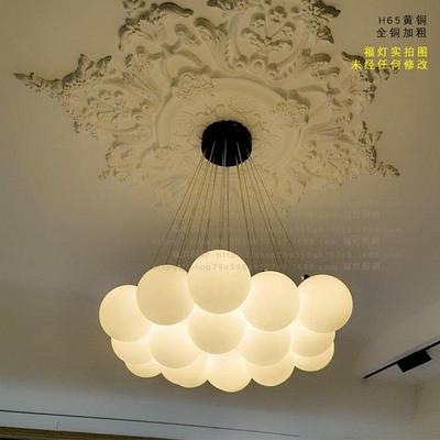 LFM全铜现代大气客厅吊灯红简约玻璃吊灯耐看豆卧大室服装店魔网