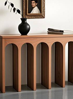 现代简约烤漆玄关玄台创艺意术入户关桌意TJD式网红饰拱形装柜整