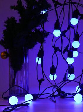 G4太阳能庭FND灯泡串LED户外水灯串院氛围装饰彩灯圆防5球RGB灯