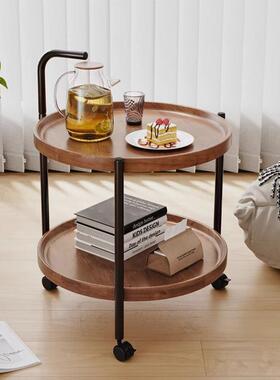 家动用沙发边几小推车置物架物UJO头客厅可移双层置桌床圆形茶几