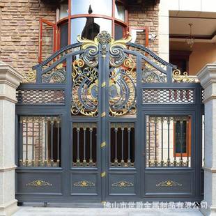 铝艺别ASL墅庭大铝合金围墙户门外小门花园电动平移农村院门院子