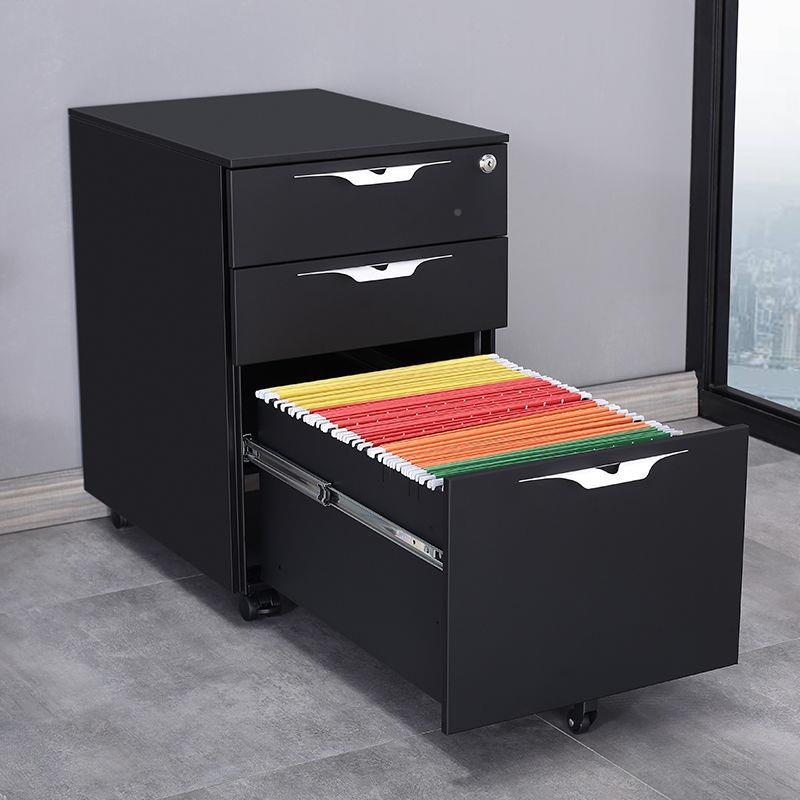 WPP小活动文柜桌下三抽柜矮铁皮办公件柜柜档案柜资料柜带锁柜子