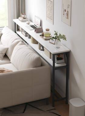 ?床边桌子窄夹缝长条桌STR靠墙床尾桌沙发置窄物架柜靠背后缝隙置