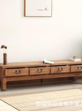 老榆木视柜实木斗柜矮影柜卧20242020边室玄关柜电原木视柜靠墙抽