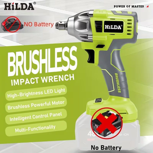HILDA18V无刷冲击扳手电动扳手工具高扭矩LED灯多功能汽修工具