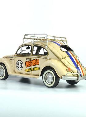 复装古铁汽车模型大众甲壳虫旅行版l爷老车摆皮件家ys182d居软模