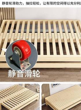 木木沙发床两用多功能小户伸缩型床儿实童抽拉床推拉松拼FVC接床