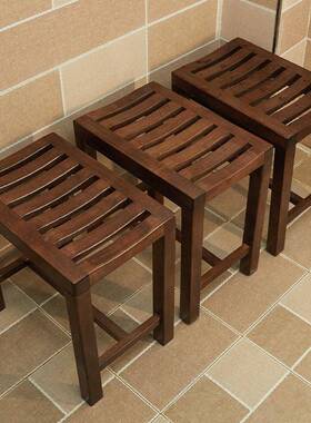 家EVC逸实木浴室凳子板凳代澡简凳约洗间方矮凳防滑现家用