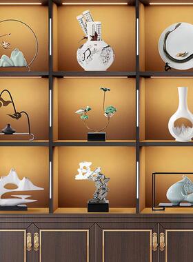 博古架样格间中软装客JFG厅开放新式摆件饰品酒柜玄关板茶室复古