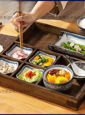 托盘会分月子具餐早餐餐具餐ZRF厅餐民日式所格餐盘食盒带酒店宿