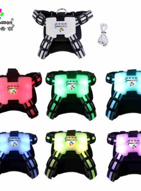 LD胸背防丢E失车祸警VUD示闪光带狗防狗背带