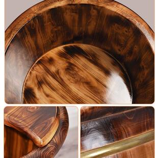 泡碳化脚ZOL洗脚桶过小腿木家用实木泡脚盆木质足浴桶养保温洗脚