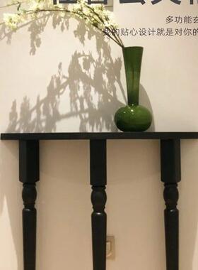 弧形轻奢代木玄关现入走廊展示户台实家用客厅靠IIC墙简约黑色入