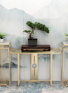 6新中式R玄关桌大理石供桌轻奢道酒店端景台简LHX约玄关台走前廊