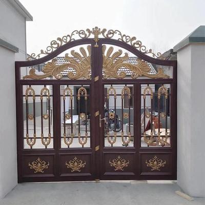 户CCJ外庭金院打铝艺大门农村别墅铝合大门属锻铝艺装饰金防盗门
