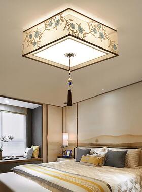 新仿中简式吸顶灯圆形客厅主室led正方古房KNA间家卧用约超亮风