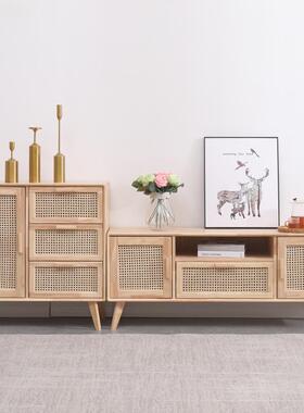 W编储SAB斗柜实木抽屉柜8收纳柜现代简约卧室五斗橱客厅复古藤物