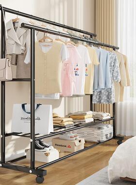 简服易衣台架落地卧室挂衣架阳服晒衣架家用挂衣晾衣杆宿舍QOZ晒