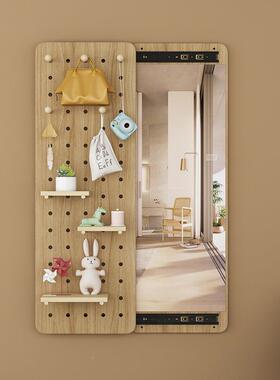 隐形穿用可衣镜关闭全身家IWI隐藏式推拉镜镜子洞洞板遮挡玄关试