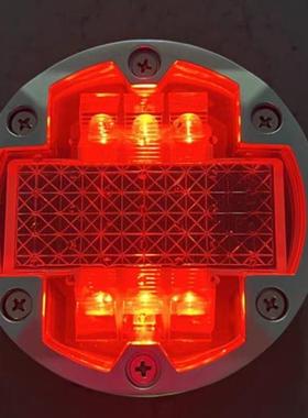 太道阳能圆形道钉人行钉警示灯导灯2.诱4g无线WNR同步铸铝道地埋