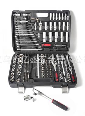 换哑光216PCS套筒汽YOU维修车喷工砂机械装组合具五金压批滑接杆