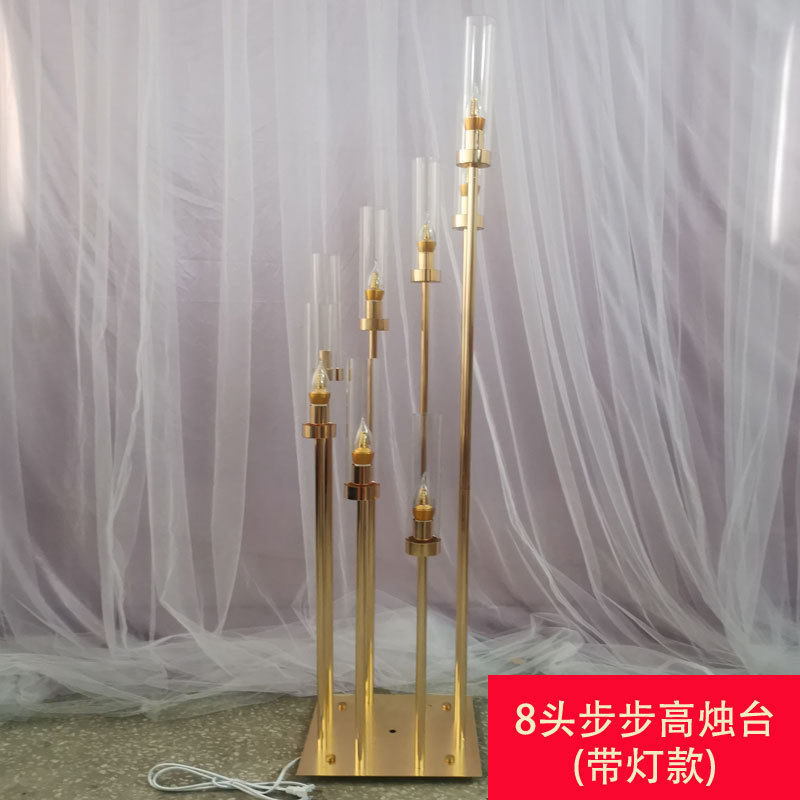 婚庆路引电镀8头步步高舞台布置道具装饰灯婚礼现场t台摆件婚礼