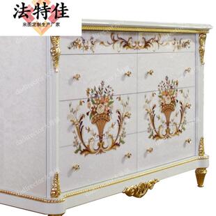 欧关式柜实木雕花艺术彩绘卧斗柜奢华室YVJ家具别墅客厅玄柜储物