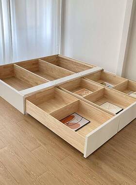 白色榻榻米储物实木抽屉1SLD.2米1.床5户米卧室落地简约代小型收