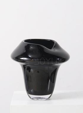 现简代高脚黑色插花花创意大气琉璃瓶接待前台样板间20230223酒约