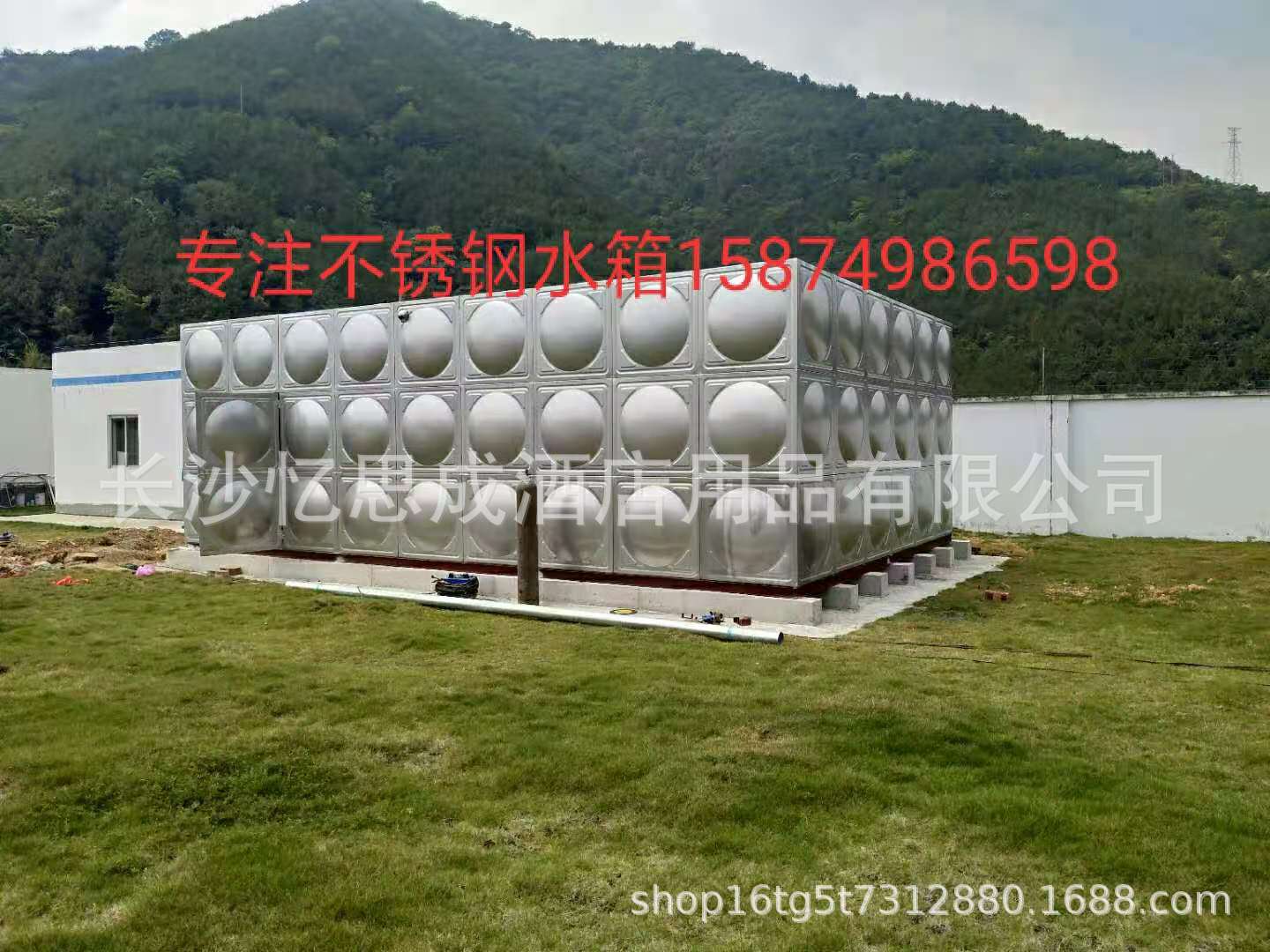 销售安装304不锈钢方形双层水箱80吨